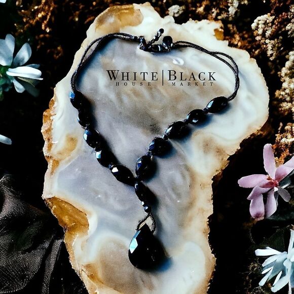 WHBM Faceted Stone and Beaded Necklace COCKTAIL HOUR CHIC - Picture 1 of 8